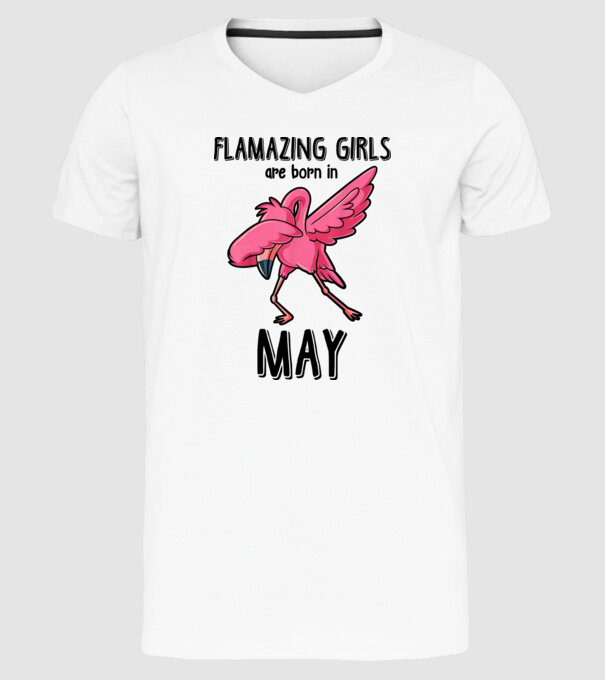 Flamazing girls are born in may black model alb pe tricou