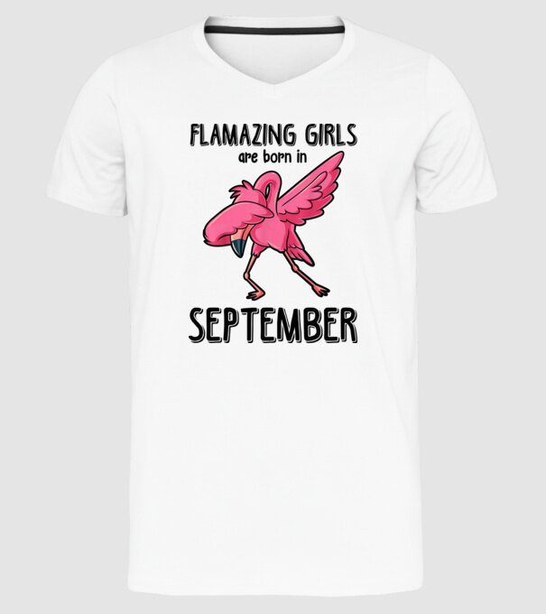 flamazing girls are born in september black model alb pe tricou