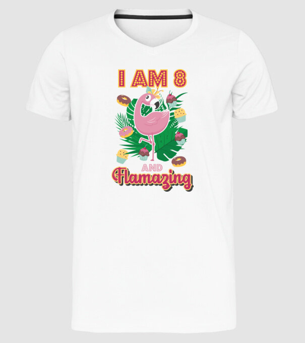 FLAMAZING Birthday 8 Years old model alb pe tricou