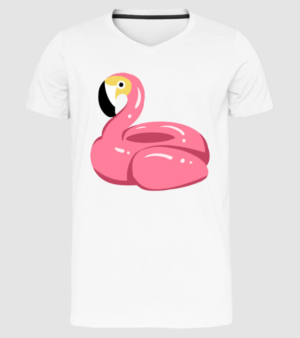 Flamingo colac de înot model alb pe tricou