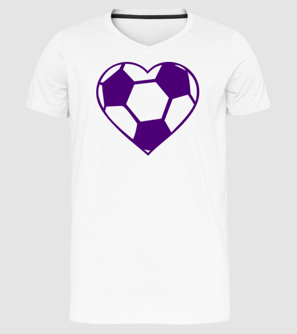 inimă fotbal model alb pe tricou