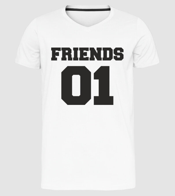 Friends 01 model alb pe tricou