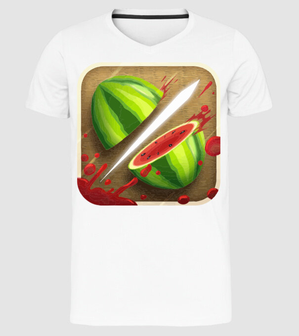 Fruit Ninja Icon model alb pe tricou