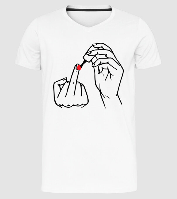 Nail polish Fuck U model alb pe tricou
