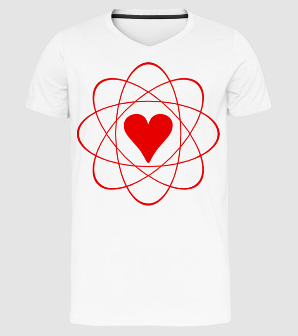 Inimă fuziune model alb pe tricou