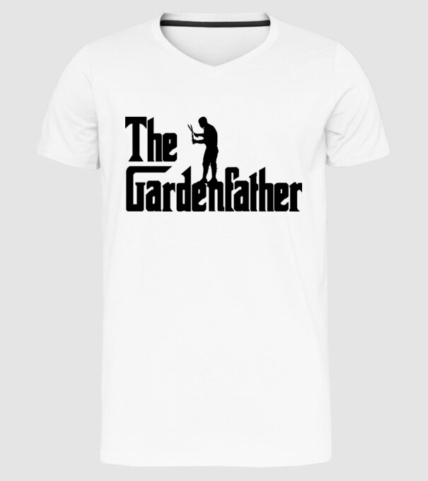 The Gardenfather model alb pe tricou