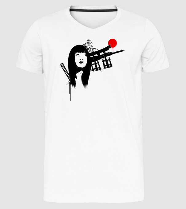 Gheișă model alb pe tricou