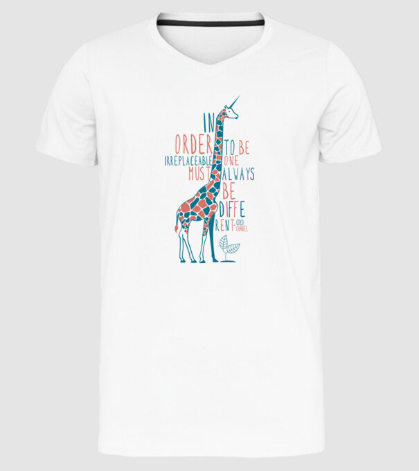 Giraffe model alb pe tricou