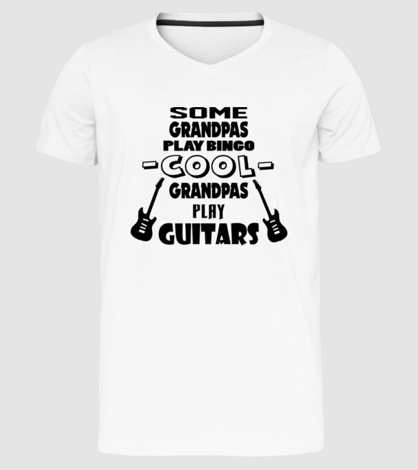 Bunic chitarist model alb pe tricou
