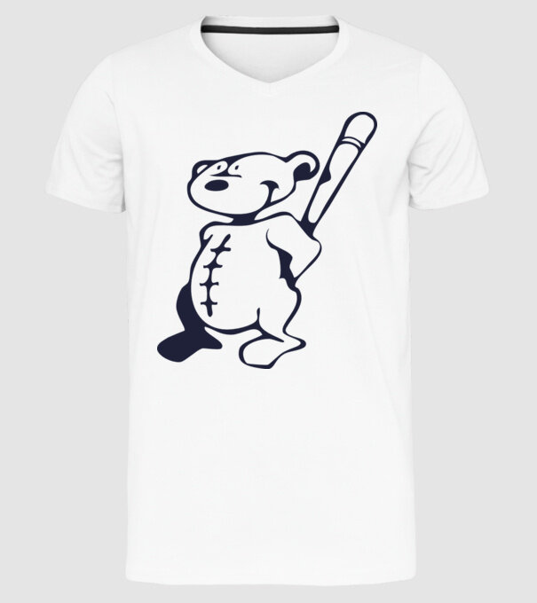 Ursuleț agresiv model alb pe tricou
