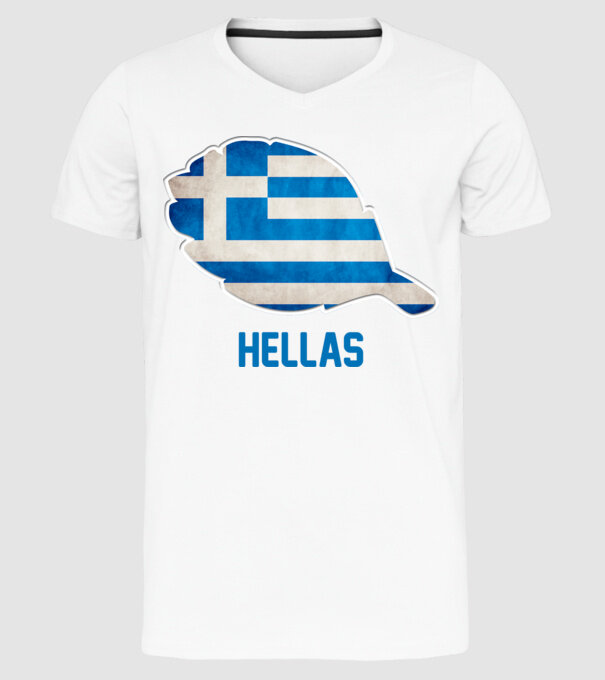 Steag grecesc model alb pe tricou