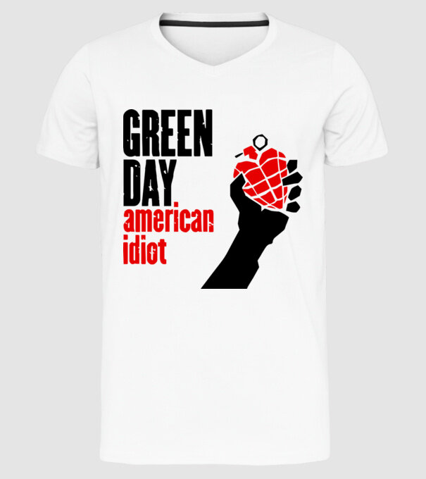 Greenday model alb pe tricou