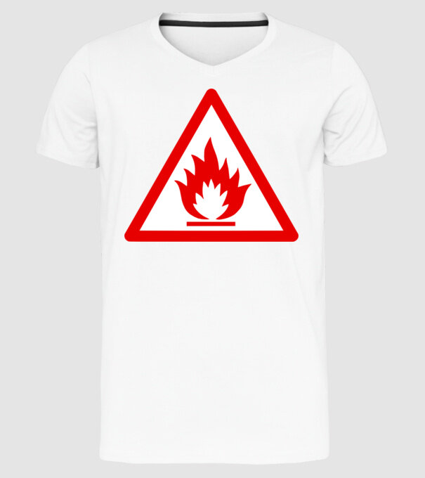 Inflamabil model alb pe tricou
