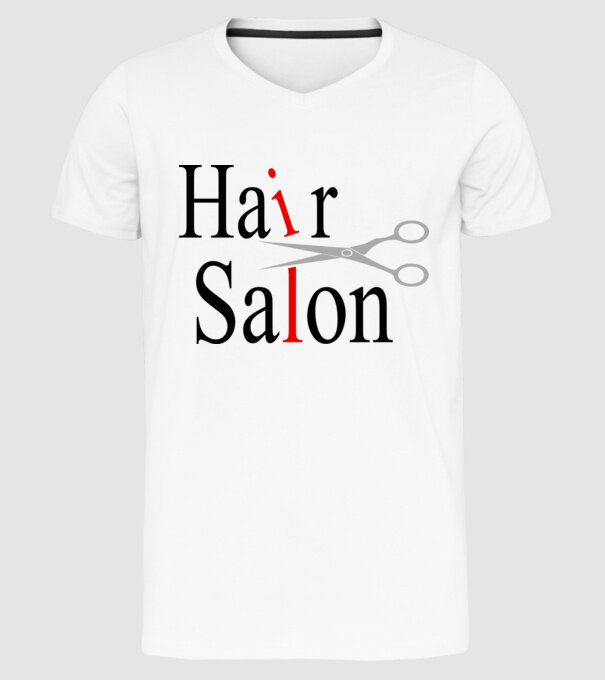 Hair Salon model alb pe tricou