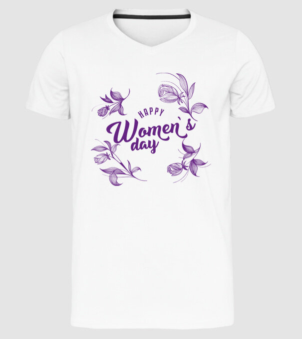 'Happy women''s day' model alb pe tricou
