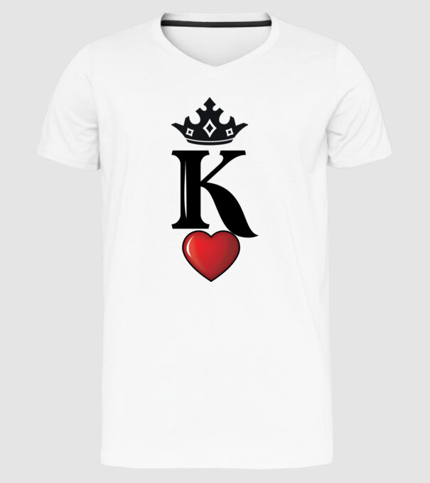 Cuplu HeartKing model alb pe tricou