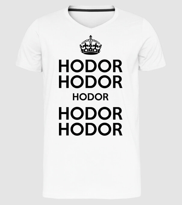 Hodor model alb pe tricou