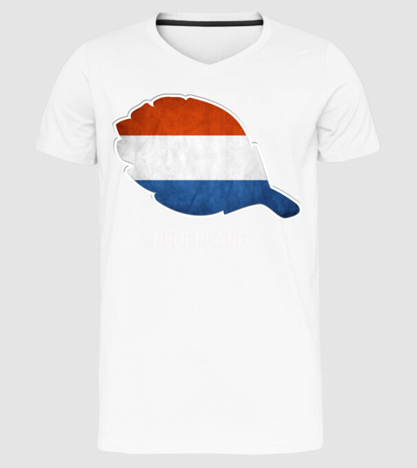 Steag olandez model alb pe tricou