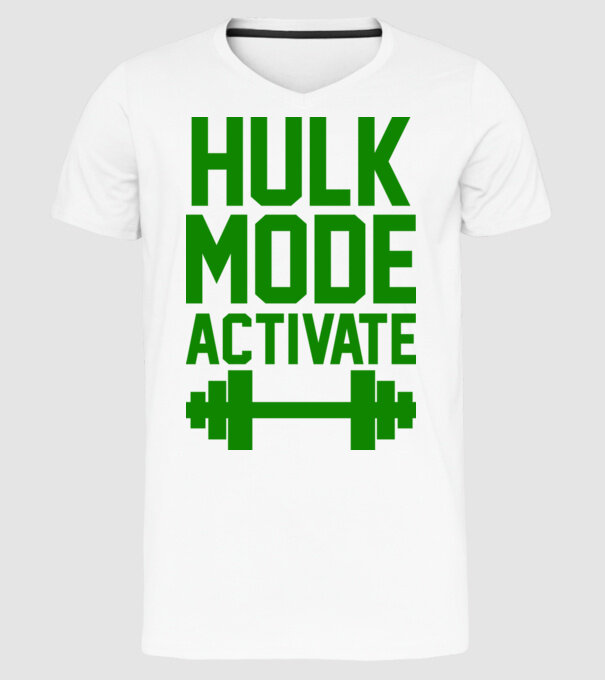 Hulk mode model alb pe tricou