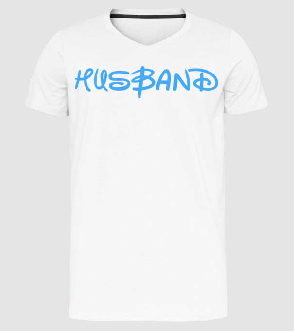 Husband model alb pe tricou