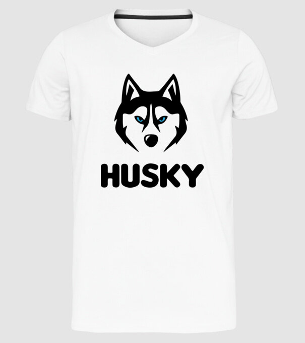 Husky băiat model alb pe tricou