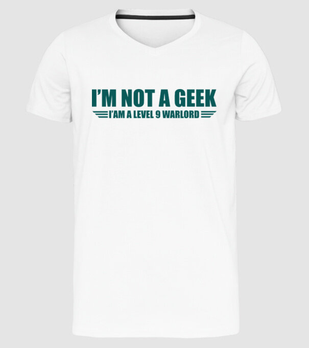 'I''m not a geek' model alb pe tricou