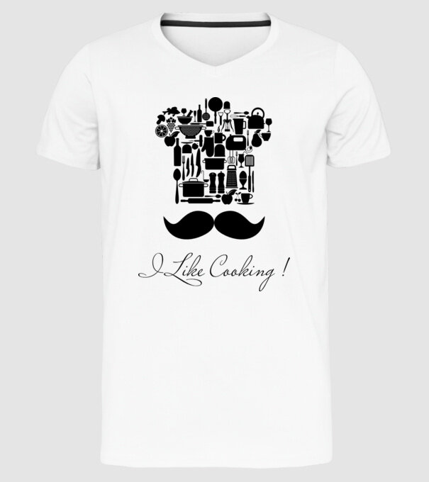 I like cooking! model alb pe tricou