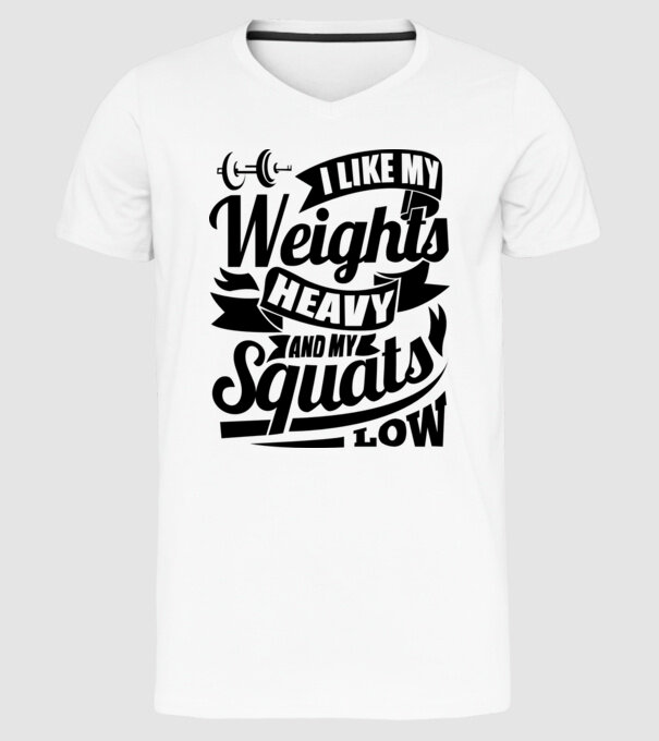 I like my weights model alb pe tricou