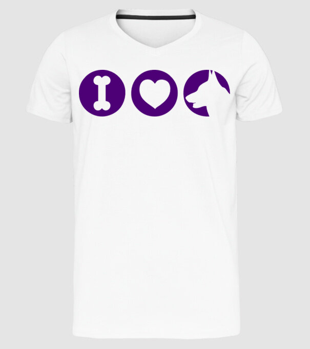 I Love model alb pe tricou