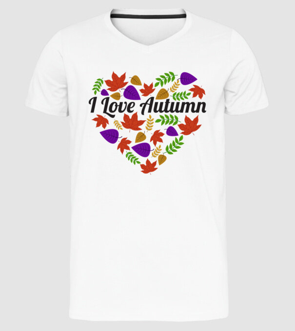 I love autumn model alb pe tricou