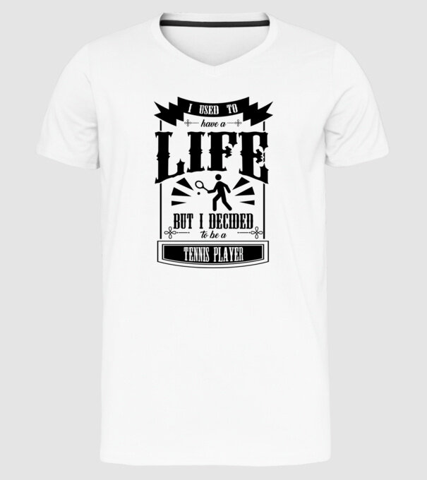 I used to have a life JUCĂTOR TENIS model alb pe tricou