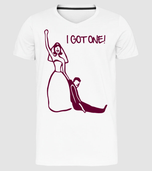 i got one model alb pe tricou