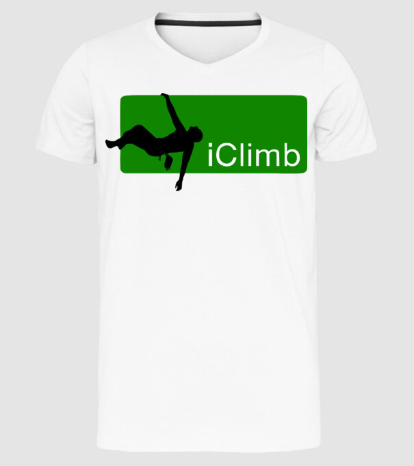 iClimb model alb pe tricou