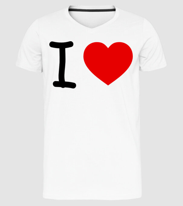 ilove model alb pe tricou