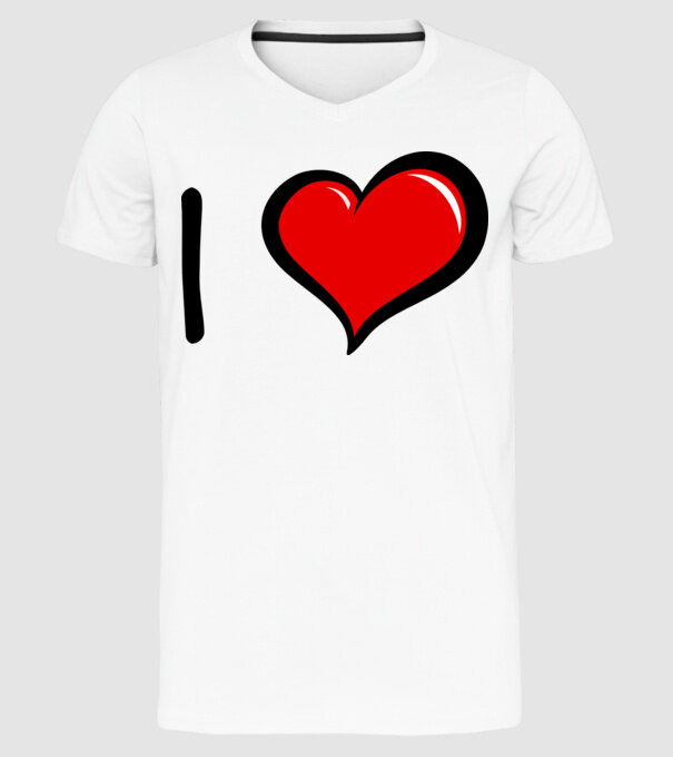 ilove model alb pe tricou