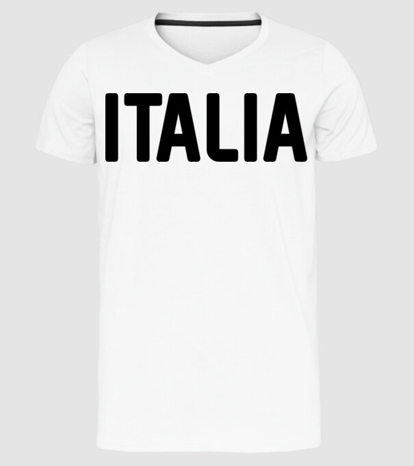 Italia model alb pe tricou