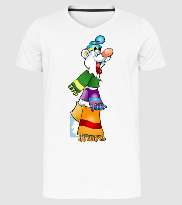 urs polar model alb pe tricou