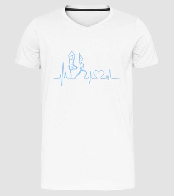 Inimă Yoga model alb pe tricou