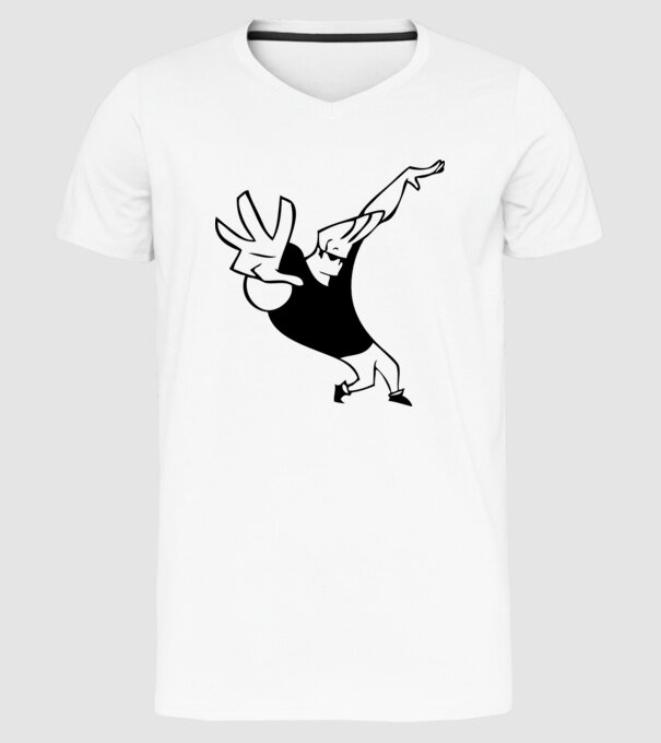 model alb pe tricou