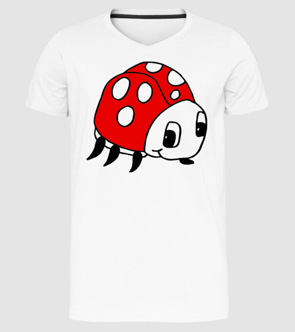 Buburuză model alb pe tricou