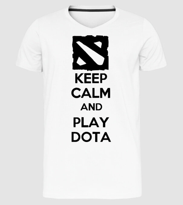 keep calm play dota model alb pe tricou