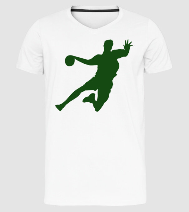 Voleibalist model alb pe tricou
