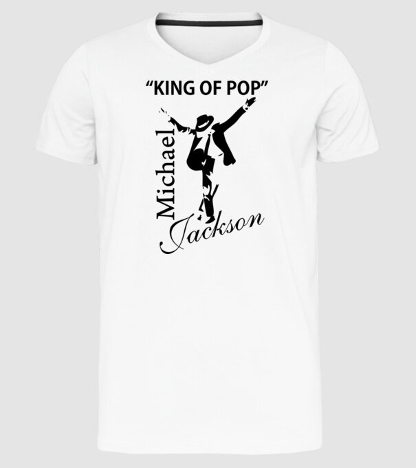 King Of Pop model alb pe tricou