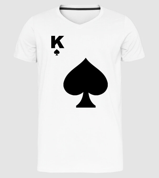 Rege model alb pe tricou