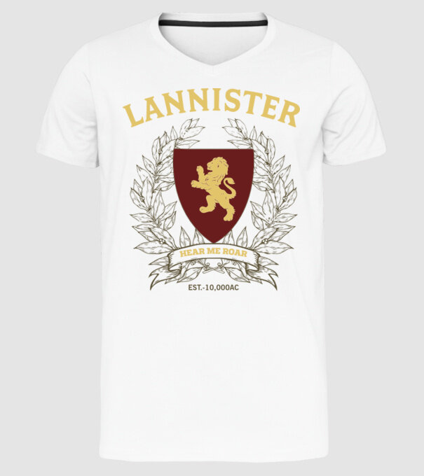 Lannister model alb pe tricou
