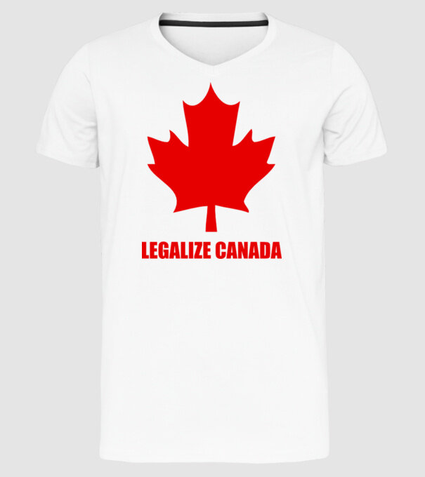 Legalize Canada model alb pe tricou