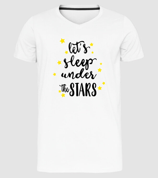Lets sleep under the stars model alb pe tricou