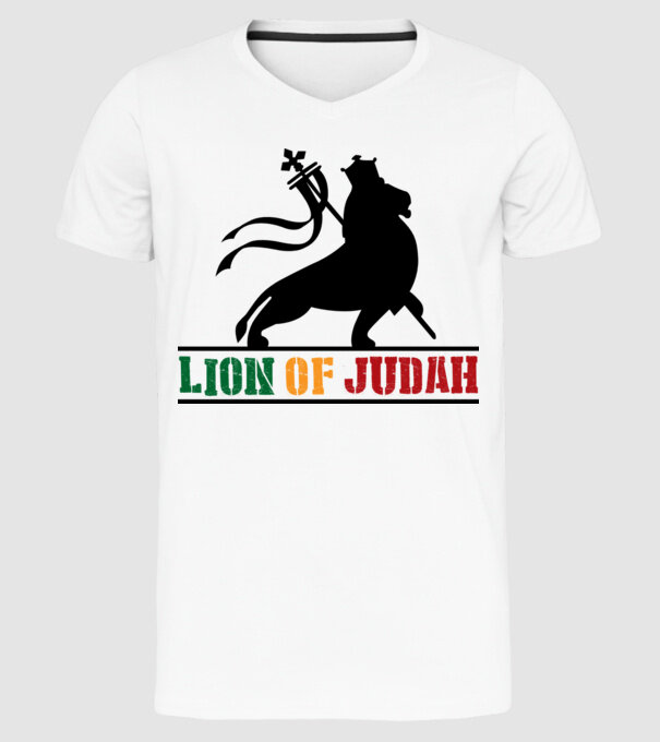 Lion Of Judah model alb pe tricou