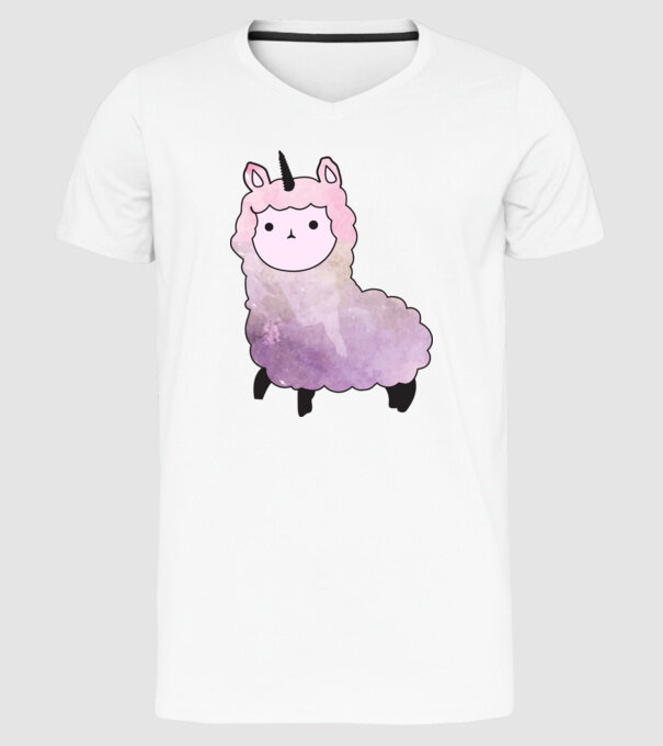 Llamacorn cutie model alb pe tricou