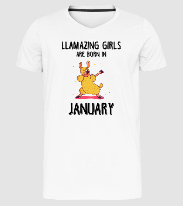 llamazing girls are born in january black model alb pe tricou